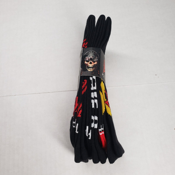 Perri's Socks Slayer Crew Socks 3-Pair Mens 7-12 Licensed Black Red Goth Metal - Picture 9 of 10